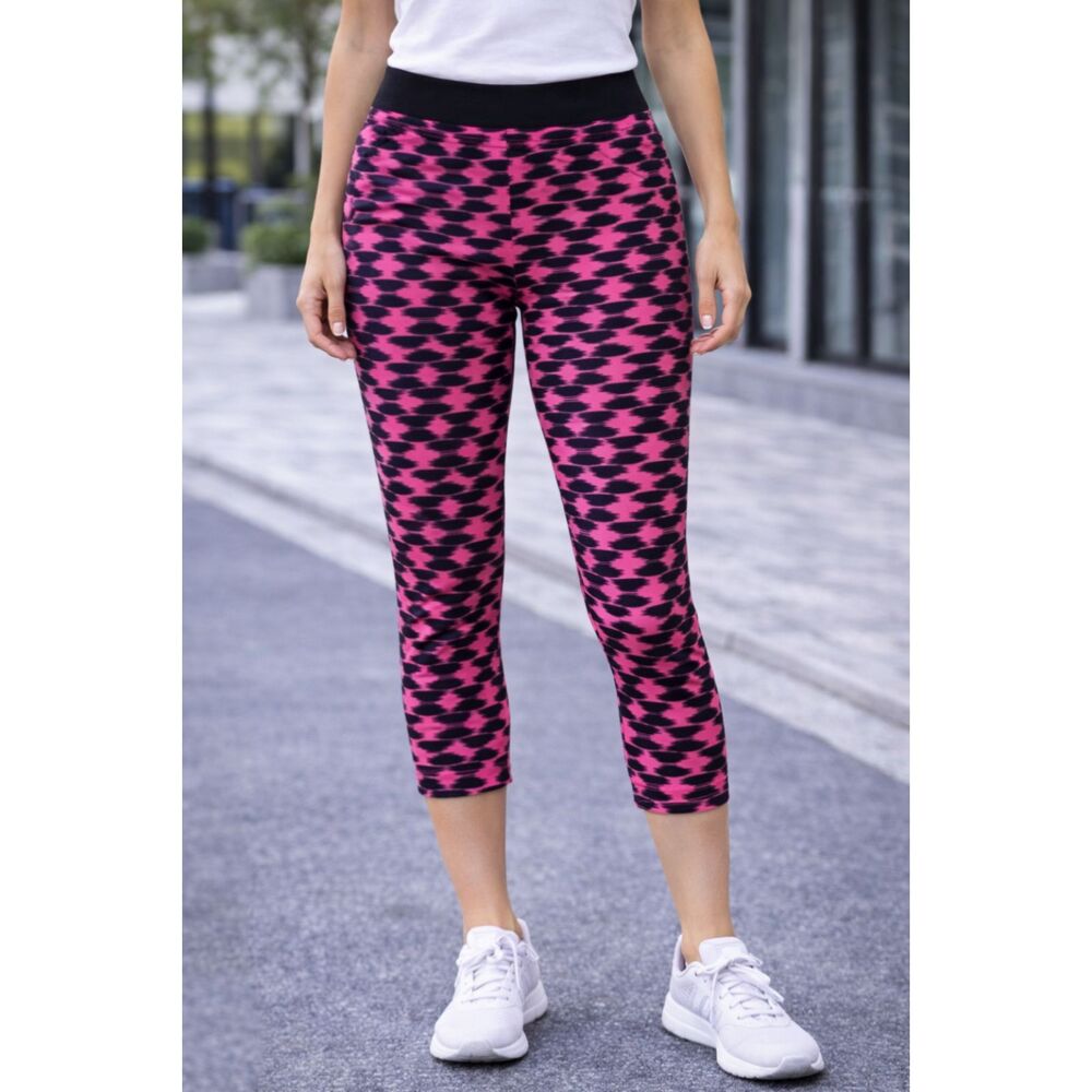 Nike Dri-Fit Cropped Leggings Pink Black S